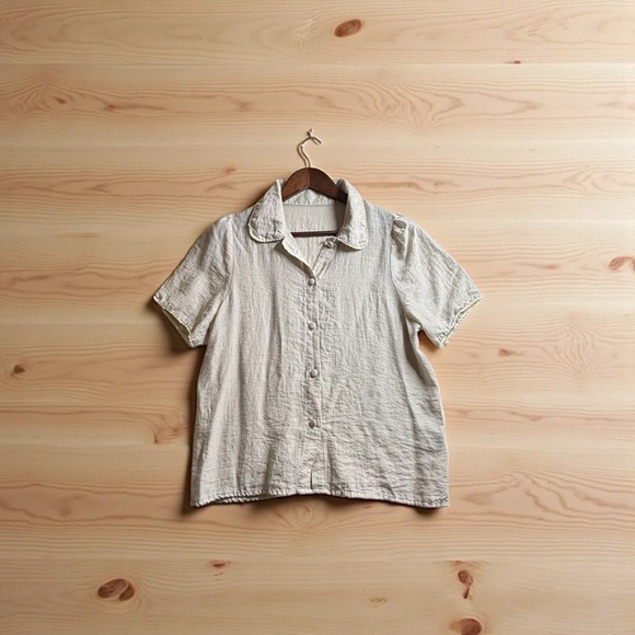 Dazy Women’s Elegant cream Button-Up Blouse Size Large - Picture 1 of 6